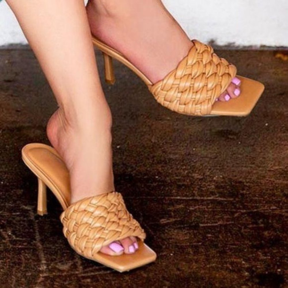 Braided Strap Mules in Tan Nude - Picture 6 of 6
